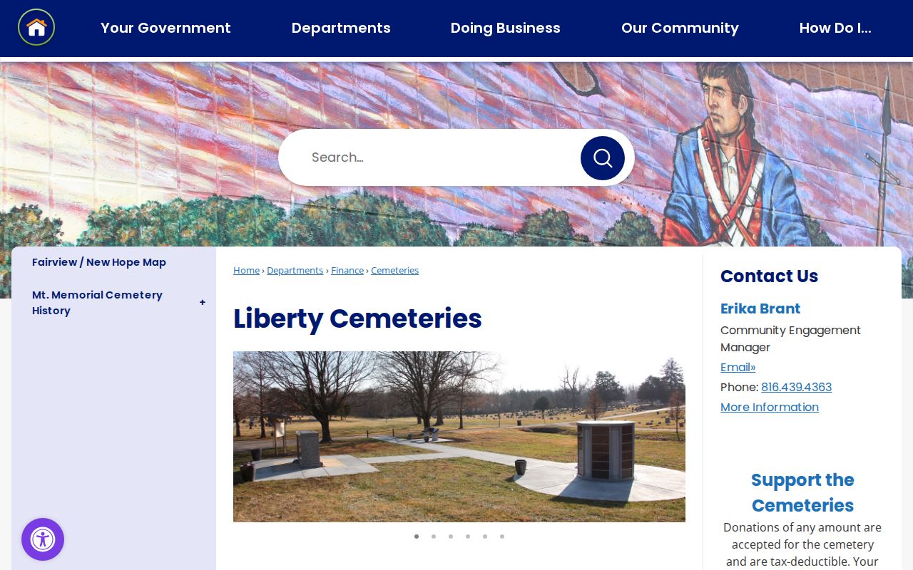 Liberty neighbors historical block context from cemetery search and plot map