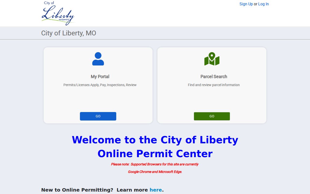 Liberty street directory City of Liberty SmartGov permit and license portal